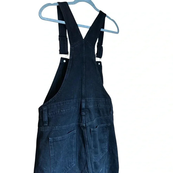 Madewell Straight-Leg Overalls in Lunar Wash Black Denim Sz M - Picture 7 of 8